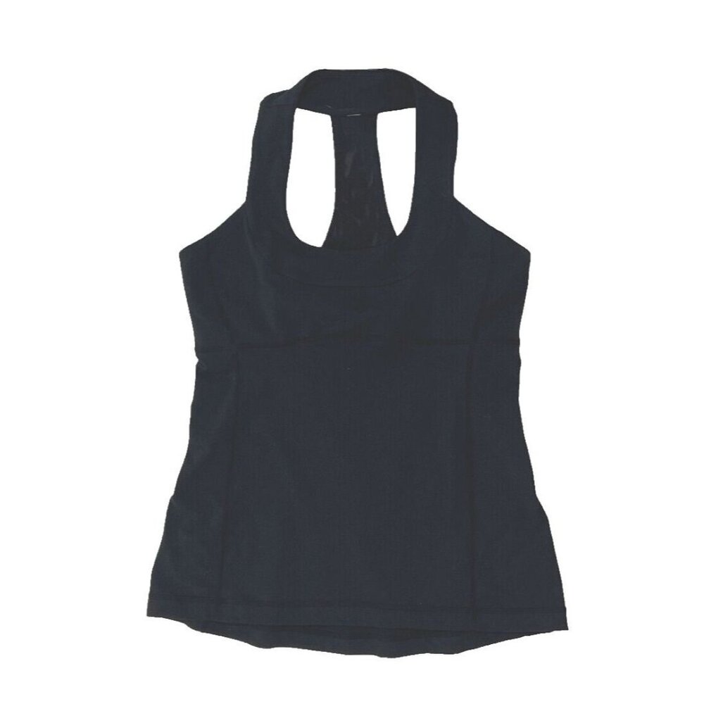 Lululemon Athletica Women's Mesh-T Strap Racerback Tank Top-Black-Size 8
